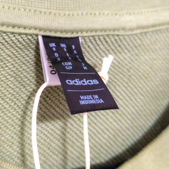 ADIDAS Three Stripe Life Crew Neck Sweatshirt Green Graphic Casual Activewear - Picture 6 of 6